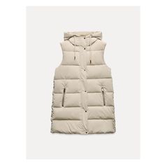 Long puffer vest with adjustable drawstring hood. Side zip pockets. Interior lining. Front zip and snap button flap closure. Long Puffer Vest Outfit, Long Puffer Vest, Puffer Vest Outfit, Puffer Gilet, Womens Puffer Vest, Gilet Long, Long Puffer, Cardigan Sweater Dress, Leather Shirt