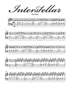 sheet music with the words interfella written on it