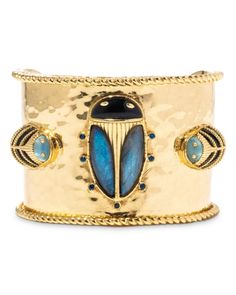 Capucine de Wulf Scarab Cuff Bracelet Gemstone Cuff Bracelet, Wire Wrap Jewelry Designs, Brass Cuff Bracelet, Ancient Egypt Art, Brass Cuff, Egypt Art, Wire Wrap Jewelry, Gold Bracelet Cuff, Wrap Jewelry