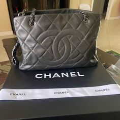 Selling My Chanel Purse. In Excellent Used Condition. From A Pet Free, Smoke-Free Home. Please Look At The Pics And Let Me Know If You Have Any Questions Or You Need More Pics. This Is A Perfect Purse As It Is Not Too Big Nor Too Small. There Are Signs Of Use But Other Than That, Its In Great Condition. No Rips, No Tears, No Smell. Thank You For Looking. Will Come With Everything You See In The Picturebox, Dustbag And Tags. N Perfect Purse, Picture Boxes, Chanel Purse, Chanel Bags, Shopping Tote, No Tears, Silver Hardware, Chanel Bag, Limited Time