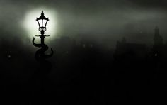 a street light sitting in the middle of a foggy night