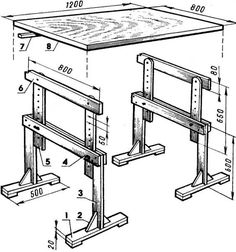 a drawing of a desk and chair with measurements for the legs on each side, which are