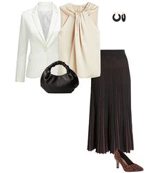 Black skirt outfits that are stylish, creative and make you look amazing Blazer And Pleated Skirt, Work Skirt Outfit, Work Skirt, Work Skirts