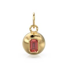 Red Ruby Emerald Cut 18k Gold Bauble Ball Gold Charm / Red Ruby Gemstone Handmade Gold Pendant / 14k Gold Jewelry Making July Birthstone Dimensions: 13mm x 10mm (Excluding 6.4mm jumpring with 5.6mm hole size) Ruby Details: Emerald Cut - 5x3mm- 1 pc Gold Weight: 14k: 3.00 gms 18k: 3.60 gms Note that the photos are clicked with macro lens. Please refer to the size mentioned in the description carefully. Please note that Gold orders are made to order in your choice of gold & Beads are drilled to yo Gold Jewelry With Lab-created Ruby Gemstone, Yellow Gold Ruby Jewelry With Round Stone, Red Round Stone 14k Gold Jewelry, Red 14k Gold Jewelry With Round Stone, Gold Jewelry Making, Ruby Emerald, Macro Lens, July Birthstone, Ruby Gemstone