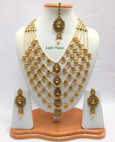 Handmade Indian Jewelry Rani Haar Necklace Set With Pearl | Etsy Gold Chandbali Bridal Necklace In Bohemian Style, Bohemian Gold Kundan Necklace With Stone Work, Gold Bohemian Kundan Necklace With Stone Work, Bohemian Kundan Jewelry With Motifs, Bohemian Gold Bridal Necklace With Stone Work, Bohemian Wedding Jewelry With Motifs, Bohemian Kundan Jewelry Sets With Stone Work, Gold Chandbali Bridal Necklace With Motifs, Bohemian Gold Kundan Necklaces