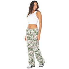 Celebrity Pink Juniors Mid Rise Wide Leg Cargo Pants are crafted from soft, stretch, brushed twill fabric making them super comfy. Featuring functional cargo pockets and seaming detail, these pants are both stylish and practical. The trendy camo print adds a contemporary edge, making them a perfect choice for casual outings or relaxed days at home. Size: 9.  Color: Multicolor.  Gender: female.  Age Group: adult. Wide Leg Cargo Pants, Junior Pants, 50th Clothing, Baggy Cargo Pants, Camo Outfits, Celebrity Pink, Fabric Making, Cargo Pant, Women Trends