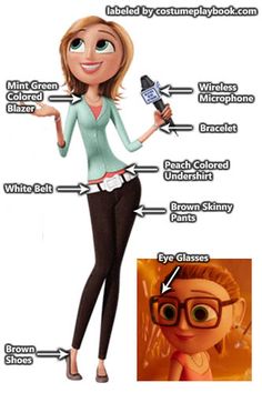 a cartoon girl with glasses holding a cell phone and pointing to the text below it