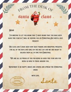 santa claus letter from the desk of santa claus