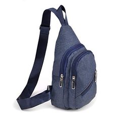 Our Crossbody Sling Backpack is versatile and multi functional. It is perfect for going to the office, store, hiking, school and for traveling. Being able to travel with this small yet spacious sling backpack keeps you on the go without the heavy weight of a large backpack. It can hold, wallet, keys, passport, drink bottle, tablet, cell phone, headphones, portable charging bank and other smaller accessories. It may be small but it packs a punch! Perfect hiking bags for women! Size: One Size.  Co Canvas Sling Bag, Mini Mochila, Louis Vuitton Crossbody, Sling Bags, Blue Backpack, Large Backpack, Fabric Bag, Sling Bag, Sling Backpack