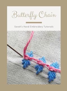 the butterfly chain is being worked on with crochet