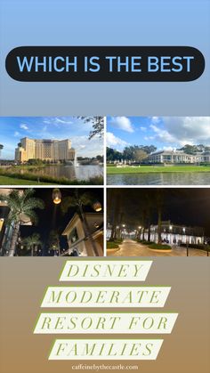 which is the best disney moderate resort for families? infographical poster with images