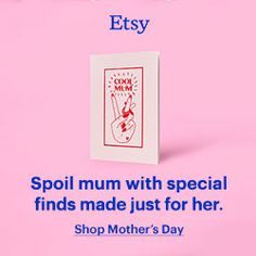 an advertisement for mother's day with a pink background and the words, mom is easy