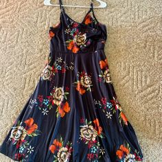 Adjustable Spaghetti Straps, Surplus Bust, Hidden Elastic Waist. Sz Medium From Amazon, Cotton & Spandex Blend. Nwot Black Floral Sundress, Orange Midi Dress, Striped Dress Summer, Black Weave, Amazon Dresses, Jersey Knit Dress, Tie Front Dress, Essential Dress, Belted Midi Dress