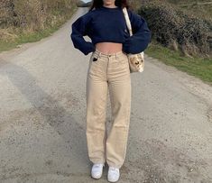 Tan Pants Aesthetic, Skin Colour Pants Outfit, Tan Coudroy Pants Outfits, How To Style Khaki Pants For School, Light Cream Cargo Pants Outfit, Crème Colored Pants Outfit, Cute Outfits With Corduroy Pants, How To Style Tan Corduroy Pants, Cute Outfits With Beige Pants