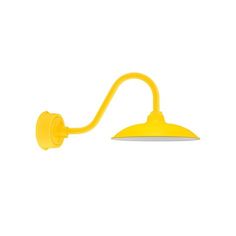 a yellow wall light on a white background