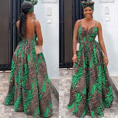 Green Ankara Party Dress, Green Ankara Fabric Party Dress, Summer Party Ankara Midi Dress, Summer Party Midi Dress In Ankara Fabric, Spring Party Dress In Ankara Fabric, Ankara Fabric Maxi Wedding Dress, Elegant Fitted Ankara Midi Dress, Elegant Ankara Party Dress, Elegant Ankara Fabric Party Dress