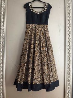 Kalamkari Long Frocks Models, Kalamkari Frocks For Women, Kalamkari Dresses, Indian Dresses For Women, Long Frock