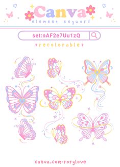 an image of some butterflies on a white background with the words canva written below it