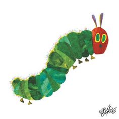 the very hungry caterpillar is depicted in this hand - drawn drawing by children