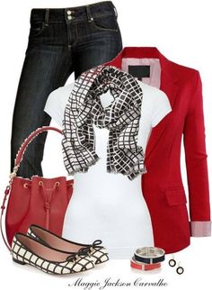 Stitch Fix Outfits, Red Blazer, Fashion Mode, Work Attire, Outfit Casual, Polyvore Outfits, Red Jacket, Work Fashion, Fall Winter Outfits