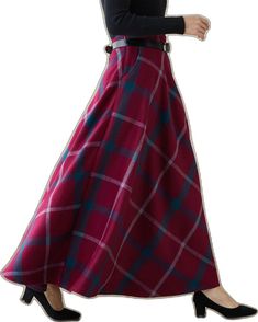 Elegant Plaid Winter Skirt, Long Plaid Skirt For Fall, Plaid Long Skirt For Fall, Fall Plaid Long Skirt, Plaid A-line Skirt With Lining, Custom Skirt, Wool Plaid Skirt, Skirt Maxi, Skirt For Women