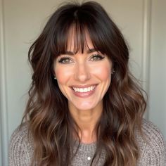 20. Multi Length Layers with a Defined Curtain Fringe Cute Curtain Bangs Hairstyles, Cute Curtain Bangs, Curtain Bangs Hairstyles, Highlights For Dark Brown Hair, Medium Layered Haircuts, Curtain Fringe, Bangs Hairstyles, Medium Layered, Hairstyle Trends