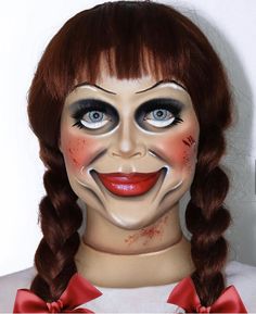 Annabelle Makeup, Annabelle Halloween, Creepy Doll Makeup, Halloween Makeup Witch, Theatre Makeup, Cute Halloween Makeup, Halloween Makeup Diy, Halloween Makeup Pretty