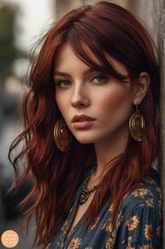 Dark Red Lob Haircut, Reds For Brunettes, Dark Copper Hair Olive Skin, Going From Brunette To Red Hair, Copper Hair Long Bob, Auburn Copper Hair On Latinas, Red Long Hairstyles, Copper Balayage With Dark Roots, Copper Dark Roots