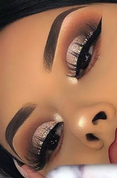 Cute Natural Glam Makeup Looks, Glam Glitter Makeup Looks, Dark Makeup Looks For Prom, Bridal Makeup Heavy, Good And Black Makeup, Makeup That Goes With Lilac Dress, Makeup Ideas For A Quinceanera, Eye Looks For Black Dress, 21st Bday Makeup Looks