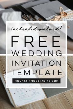 the free wedding invitation template for mountainmodelerlife's free printables