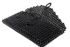 Beautiful evening vintage handbag made with faceted black plastic beads. Unbending rectangular shape, its flap closes with a button made of the same beads. The interior is lined in black fabric. This is a marvelous handbag, with its sparkling black beads, plus is unused as it was found in its original packaging. Dimensions: Height: 11.50 cm. | Width: 22.50 cm. | Depth: 2.00 cm. | Condition: MINT More vintage items in my online shop: http://www.vintagecarwen.com Black Beaded Rectangular Clutch, Black Square Clutch For Party, Black Rectangular Evening Bag With Black Beads, Black Beaded Rectangular Evening Bag, Adored Vintage, Vintage Handbag, Beaded Handbag, Vintage Fur, Beautiful Evening