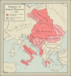 an old map shows the empire of andean d'orazio in 1385