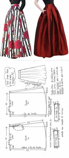 a woman's dress and skirt pattern