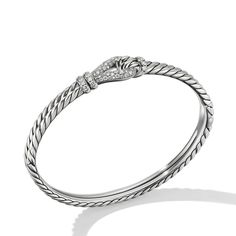 Crafted from high-quality sterling silver and featuring stunning diamond pave, the Thoroughbred Loop Bracelet is a true testament to luxurious design. This exquisite piece belongs to the Thoroughbred Collection, showcasing only the finest in materials and gemstones. Petite Jewelry, Designer Bracelet, Designer Bracelets, Diamond Collection, Thoroughbred, High Jewelry, David Yurman, How To Make Ornaments, Jewelry Pouch