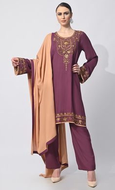 Indulge in the epitome of ethnic elegance with our exquisite 3-piece Salwar Kameez set. Intricately crafted, the Kameez boasts machine embroidery, handwork motifs, and delicate moti and CD embellishments adorning the front placket, exuding opulence and sophistication. Enhancing its allure, the Kurta features side pockets for modern convenience and intricate handwork detailing on the hem for added charm. Accompanied by a Piping matching dupatta, this ensemble effortlessly blends tradition with contemporary style, making it perfect for a myriad of occasions, from festive celebrations to formal gatherings. Elevate your wardrobe with this timeless ensemble that celebrates the artistry of Indian craftsmanship. Size & FitModel height is 5’9’ and is wearing a Small sizeMaterial & CareMaterial: Ra Semi-stitched Unstitched Suit With Embroidered Border, Eid Kurta With Embroidered Border And Georgette Material, Eid Kurta With Embroidered Border In Georgette, Eid Georgette Kurta With Embroidered Border, Embroidered Salwar Kameez For Eid, Fitted Sharara With Embroidered Border For Eid, Fitted Palazzo Set With Embroidered Border For Eid, Festive Georgette Palazzo Set With Embroidered Border, Embroidered Churidar For Eid