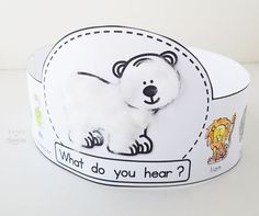 a paper crown with a bear on it and what do you hear? written in the middle