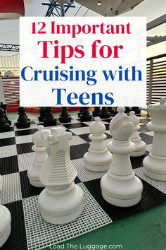 12 Important tips for cruising with teens.  Image is a close up of the giant outdoor chess pieces on the sports deck of a Carnival cruise ship. Tips For Teens, Family Cruise, Cruise Tips, Fun Family, Cruise Vacation, Be The Best, Top Tips, Family Fun, Good Things