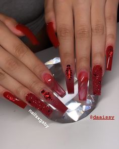 Buchona Nails, Fly Nails, Quinceanera Nails, Red Acrylic Nails, 21 Birthday, Lovely Nails, Glamour Nails