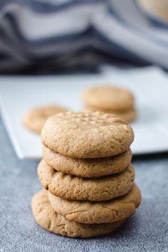 a stack of cookies sitting on top of a table