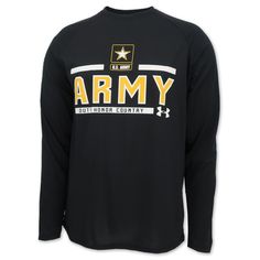 ARMY UNDER ARMOUR STAR LOGO LONG SLEEVE T SHIRT  BLACK  Easy 30 day return policy Star Logo, The Army, Under Armor, Fashion Company, Bedding Set, Long Sleeve T Shirt, Varsity Jacket, Under Armour, Return Policy