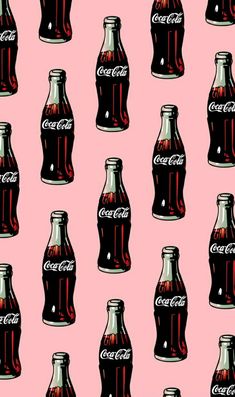 coca - cola bottles are shown on a pink background