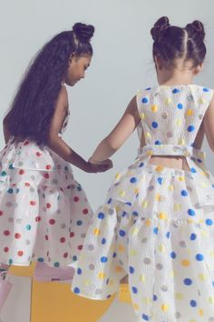 Crinkled organza jacquard in multi-colored dots exclusively developed in signature collection colors. Only at TiA CiBANi Dope Clothes, Kids Style, Girls Party, Signature Collection, Multi Colored