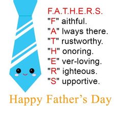 a father's day card with a blue tie