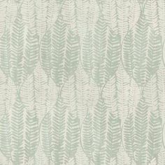 a green and white wallpaper with leaves on it