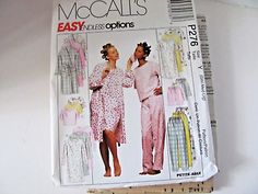 the sewing pattern for misses and pajamas is shown on top of a table with rulers