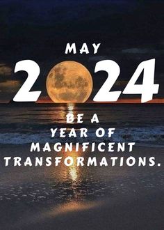 a beach with the words may 202 be a year of magnificent transformationss on it