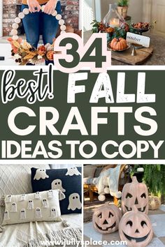 fall craft ideas, fall crafts, diy fall crafts, fall decor diy crafts, fun fall crafts Halloween Mason Jars, Fall Wood Crafts, Fall Decor Diy Crafts, Paper Pumpkins, Fun Fall Crafts, Leaf Silhouette