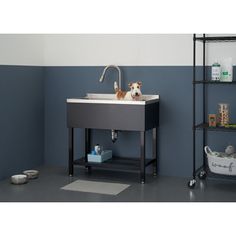 Trinity's NSF, UPC, and cUPC certified, 16-gauge 304 stainless steel utility sink with pull-out faucet was made with bigger jobs in mind. The oversized 30x14x11.5 basin is ideal for larger spaces and items and even for washing or grooming a small to medium-sized pet. The stainless steel pull-out faucet makes rinsing a breeze, while the matte black undershelf feature allows for the convenience of extra storage space. Anti-tipping hardware, drain assembly, and adjustable feet levelers included. To Laundry Room Utility Sink, Stainless Steel Utility Sink, Garage Laundry Rooms, Deep Sink, Outdoor Sinks, Pull Out Faucet, Laundry Tubs, Shaker Style Doors, Wall Mount Faucet