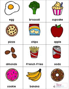 an english worksheet with pictures of food and words to learn in the classroom