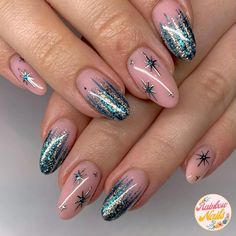 Blue Rainbow Nails, New Years Nails Almond, Nails March, Nye Nails, New Years Eve Nails, Christmas Nails Acrylic, Rainbow Nails, Festival Nails, Beauty Case